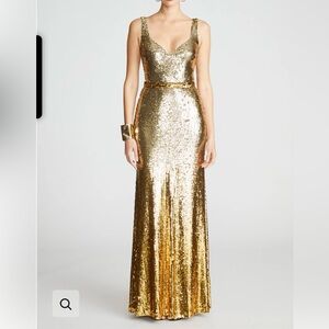 Halston size 2 gold gradient gown